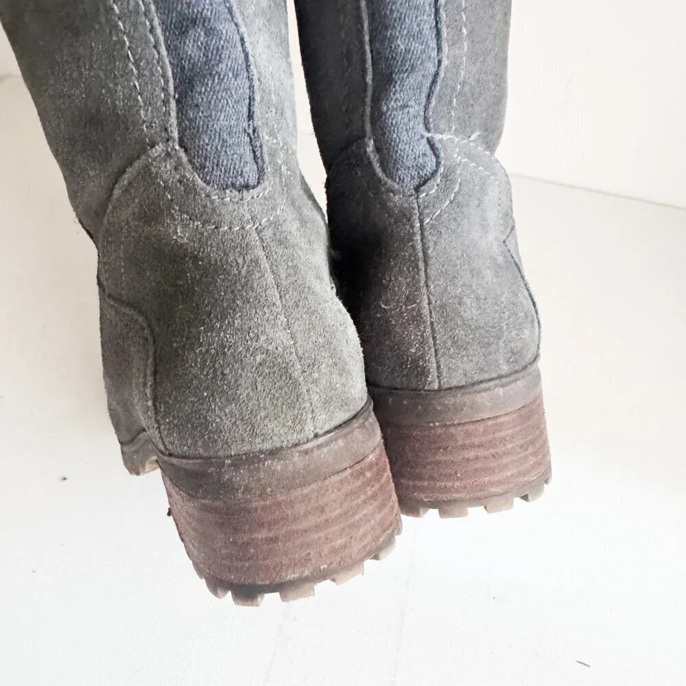 Lucky Brand Grey Suede Tall Boots 5.5